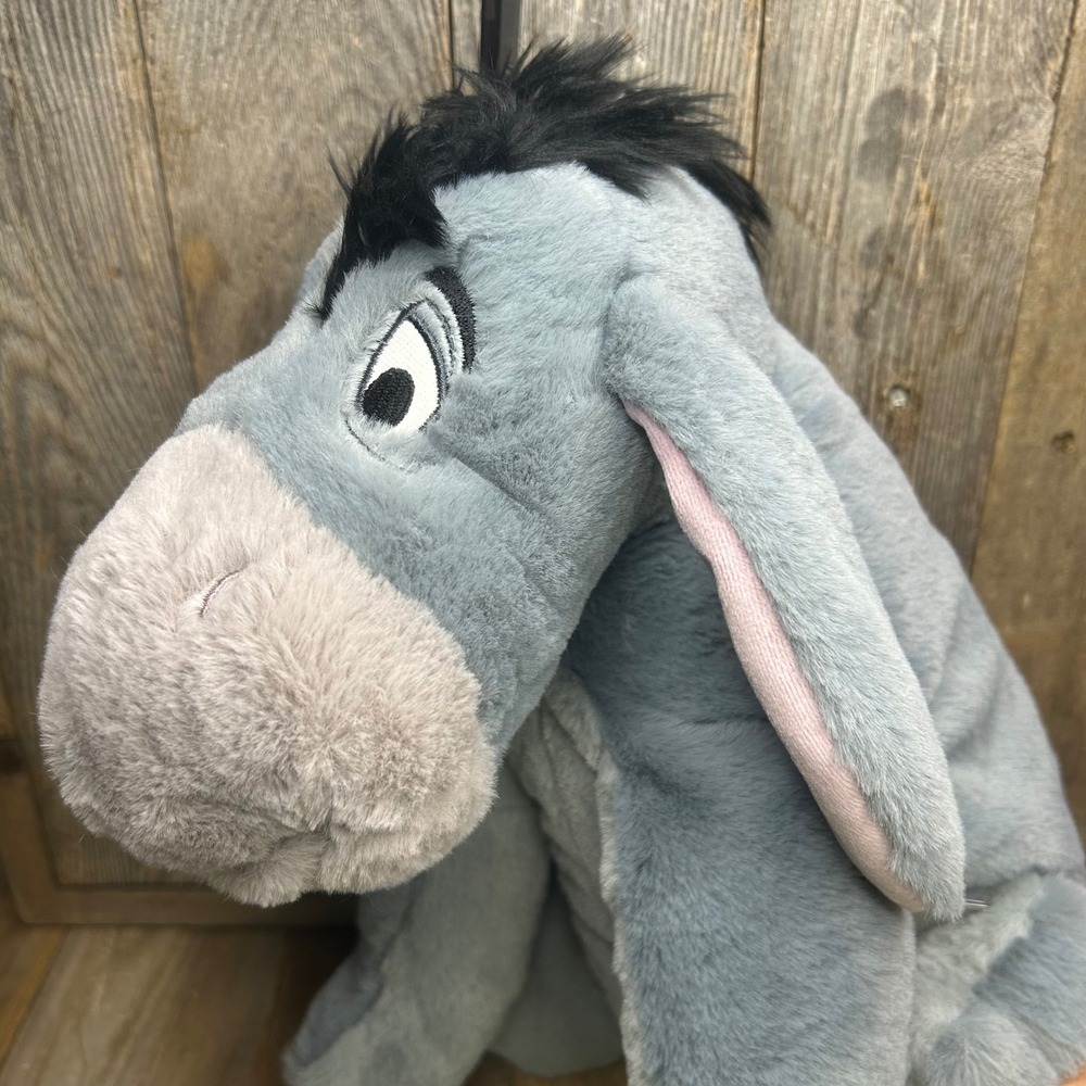 Disney Store Winnie the Pooh Eeyore Plush Gray Blue Stuffed Animal 14 Inch NWT
